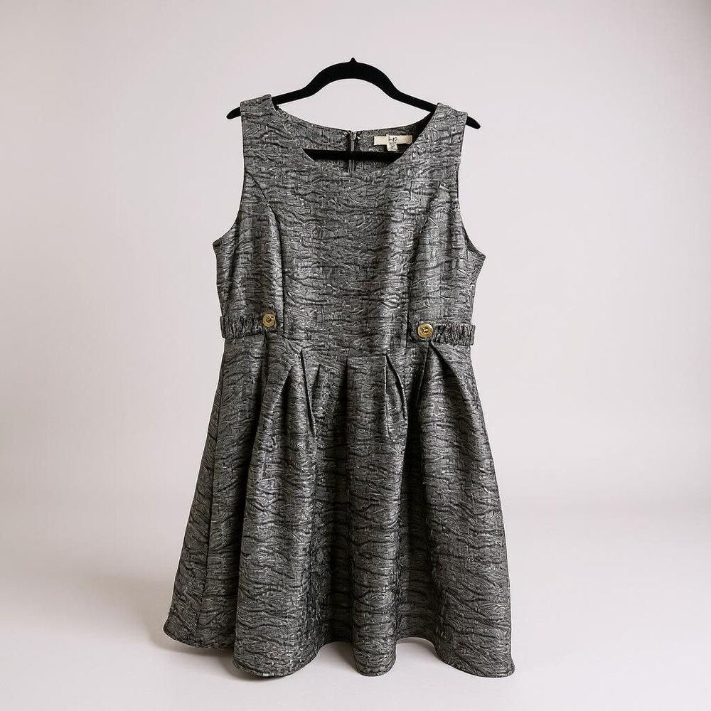 YA Los Angeles Womens Sleeveless Textured Dress M Gray‎